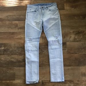 PacSun Moto Stacked Skinny Jeans light wash 32W